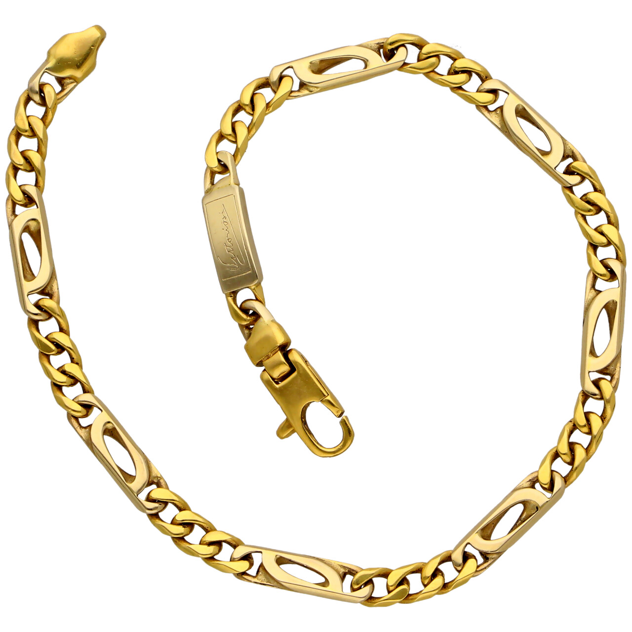 Bracciale 2 ori maglia piena 3+1_2