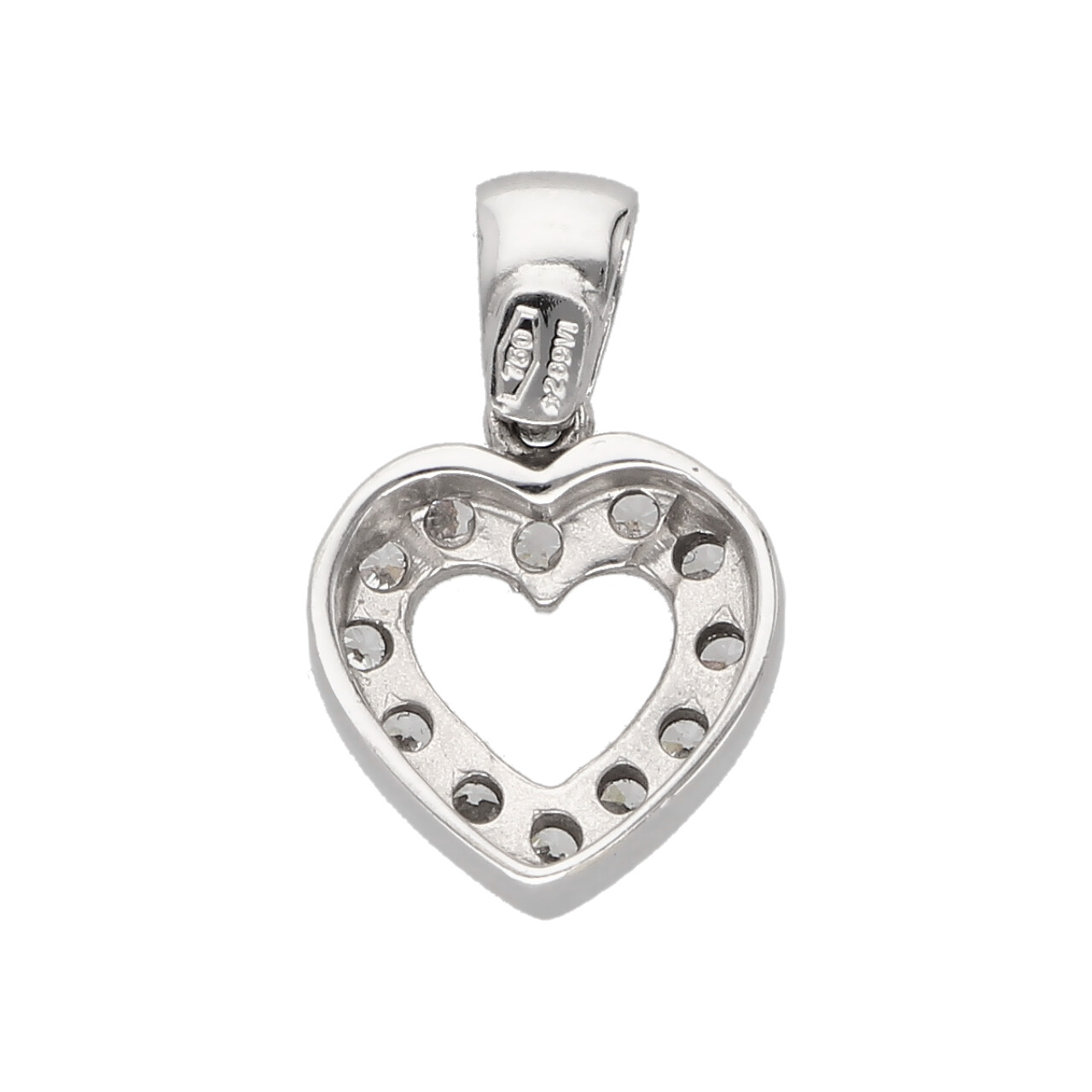 Ciondolo cuore in oro bianco con zirconi_4