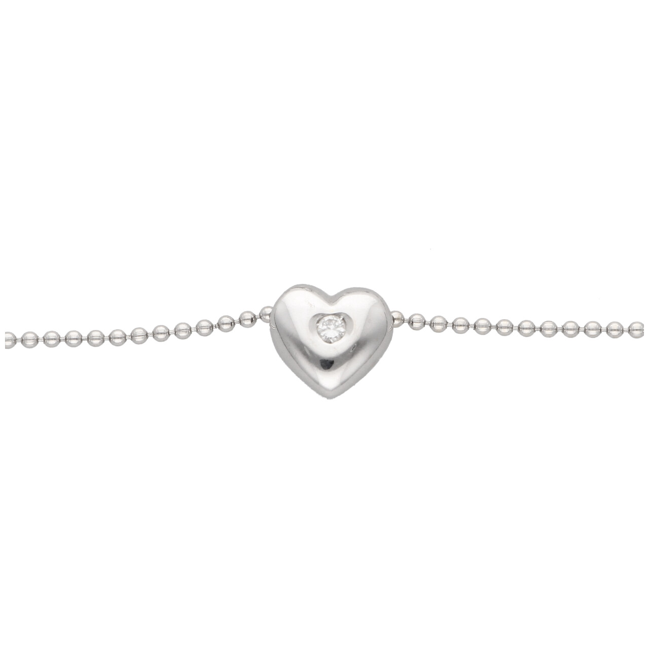 Collana oro bianco con ciondolo cuore con diamante_2