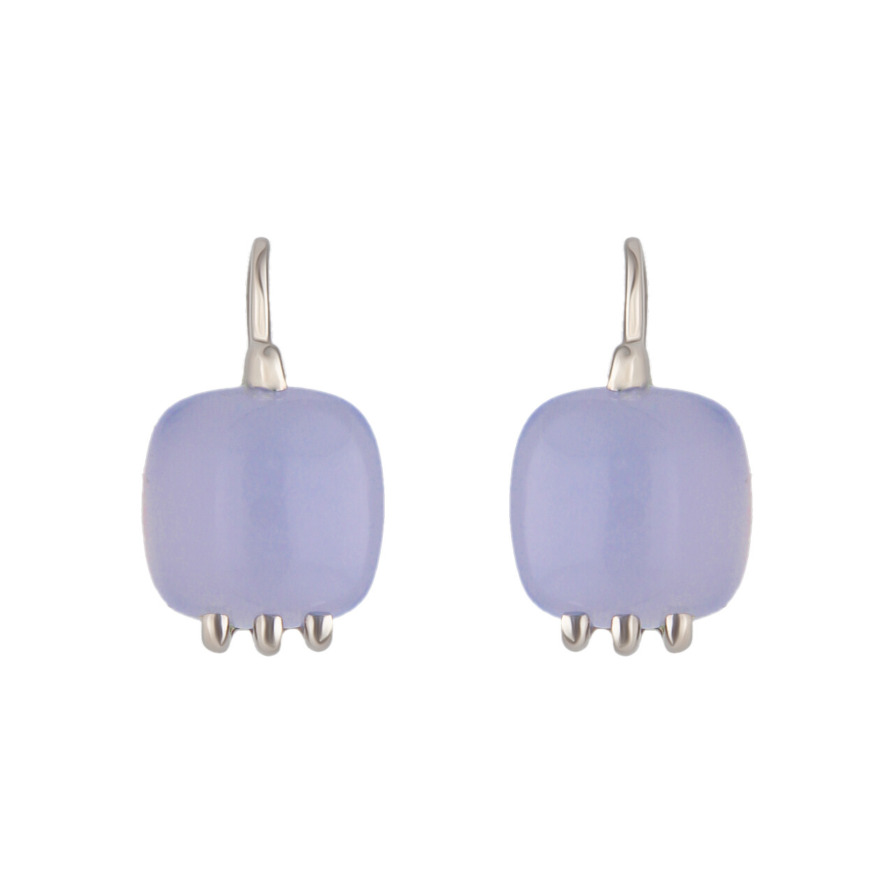 Ohrringe aus 18 Karat Weißgold mit lila Edelstein