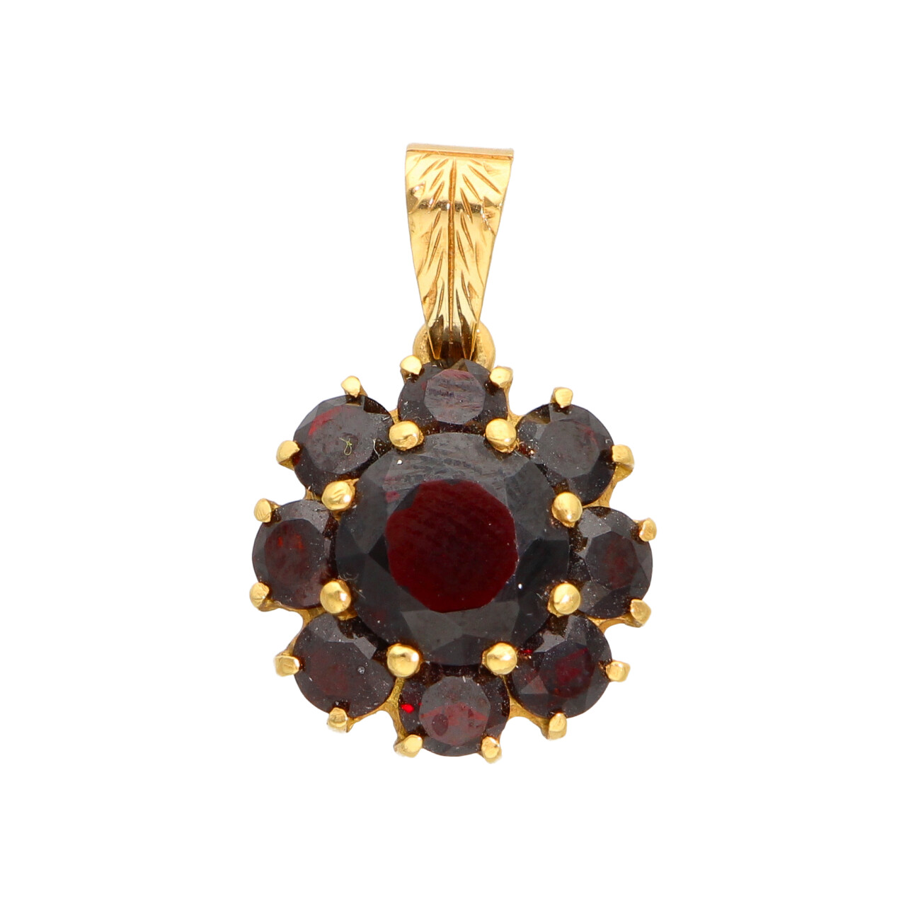 Ciondolo in oro giallo con granati