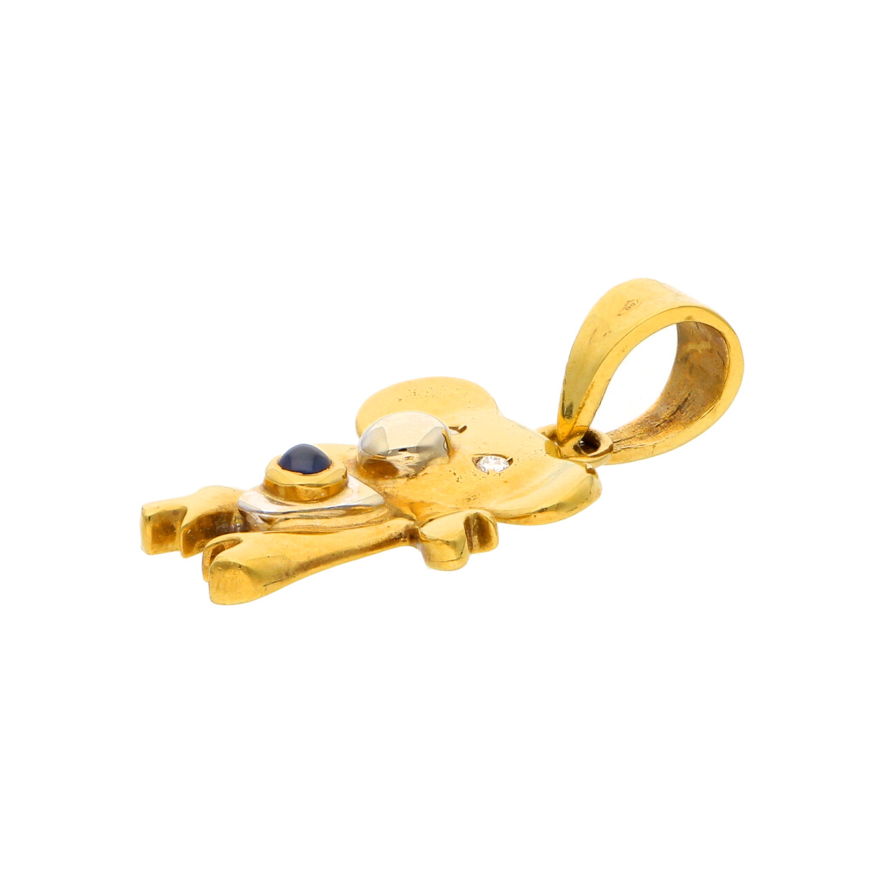 Ciondolo koala due ori con diamante e zaffiro_2