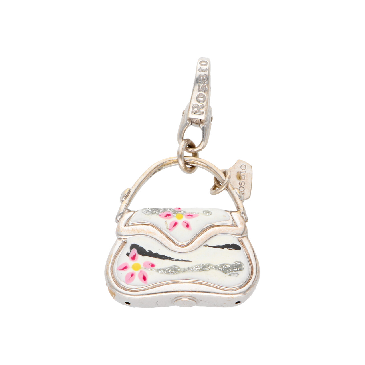 Ciondolo borsetta rosato oro bianco_1