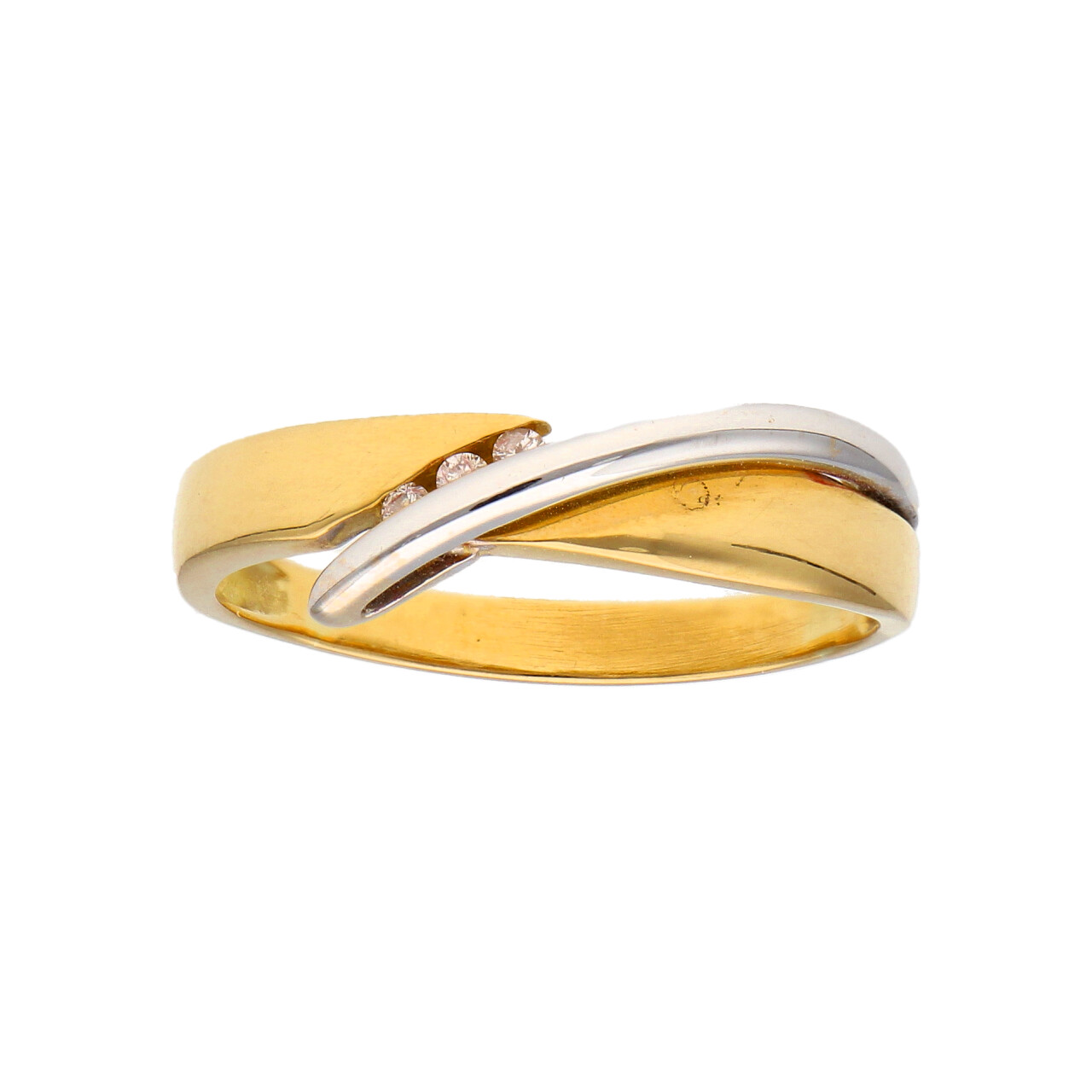 Anello oro due ori con tre diamantini_1