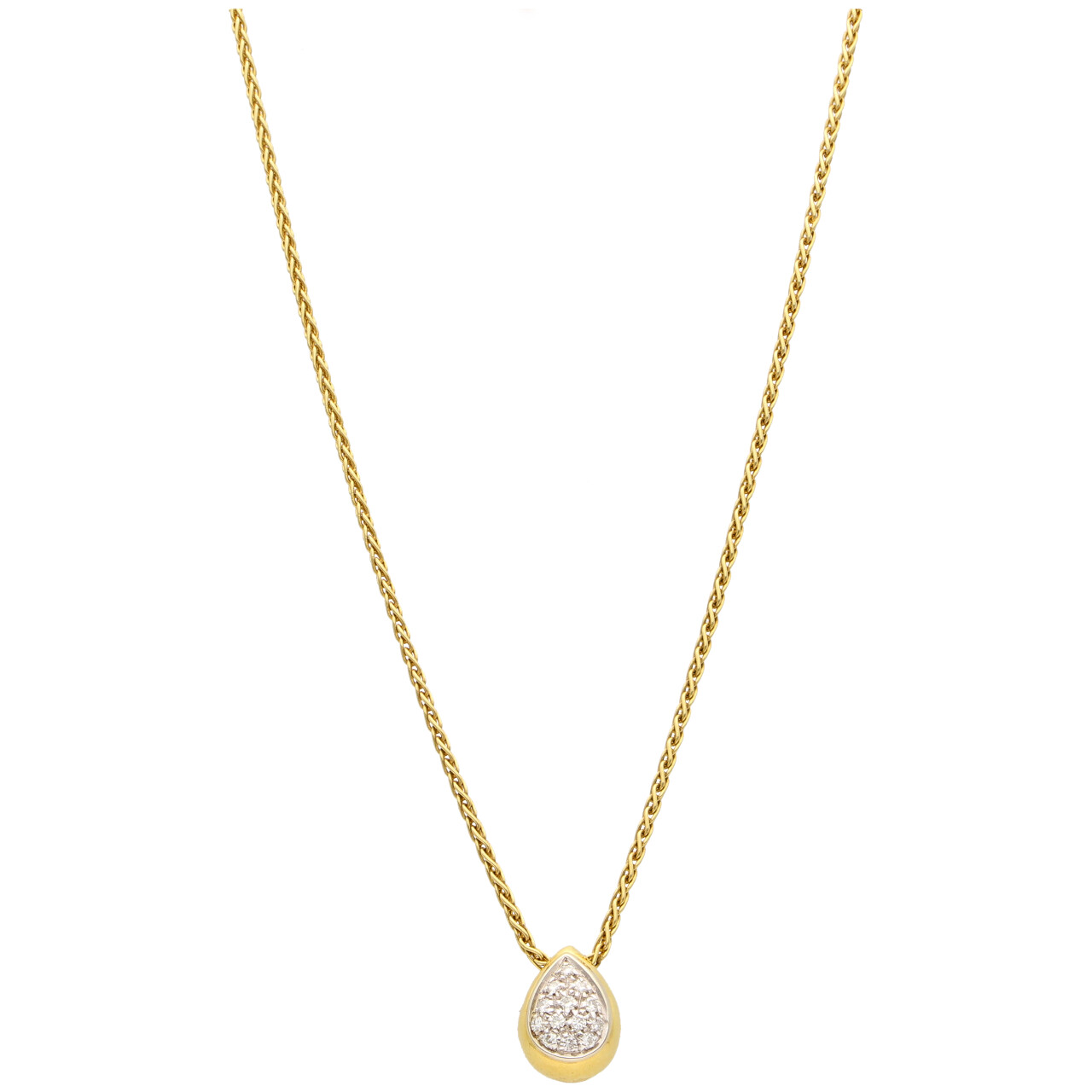 Collana oro giallo con goccia di diamanti_1