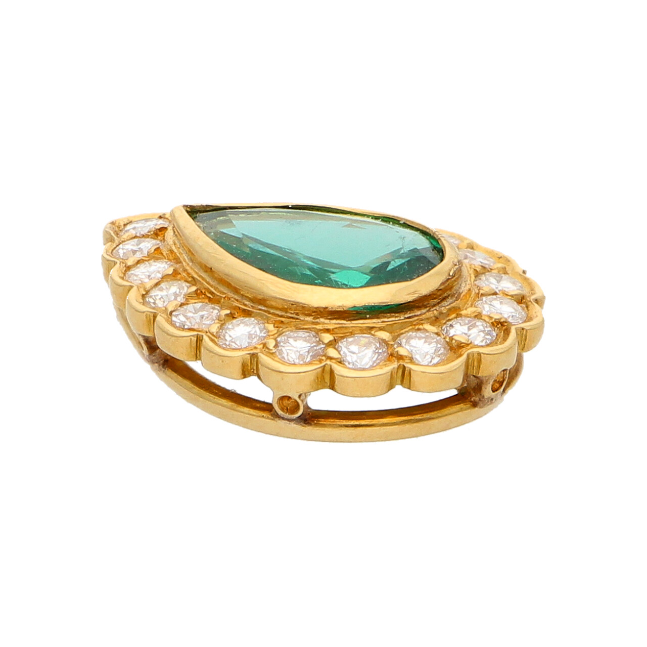 Ciondolo goccia oro giallo con tormalina e diamanti_2