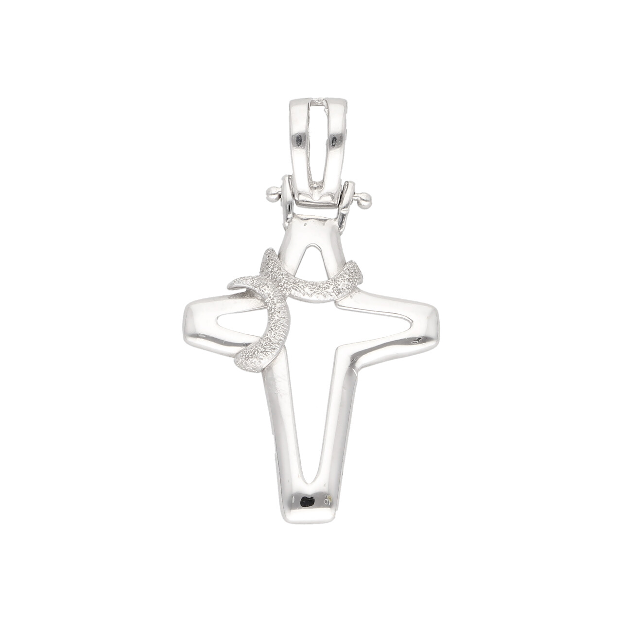 Croce stile moderno in oro bianco_1