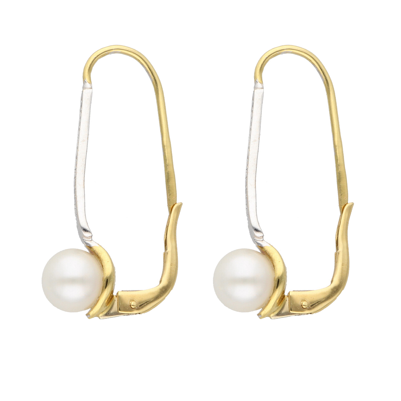 Orecchini pendenti due ori con perle_2