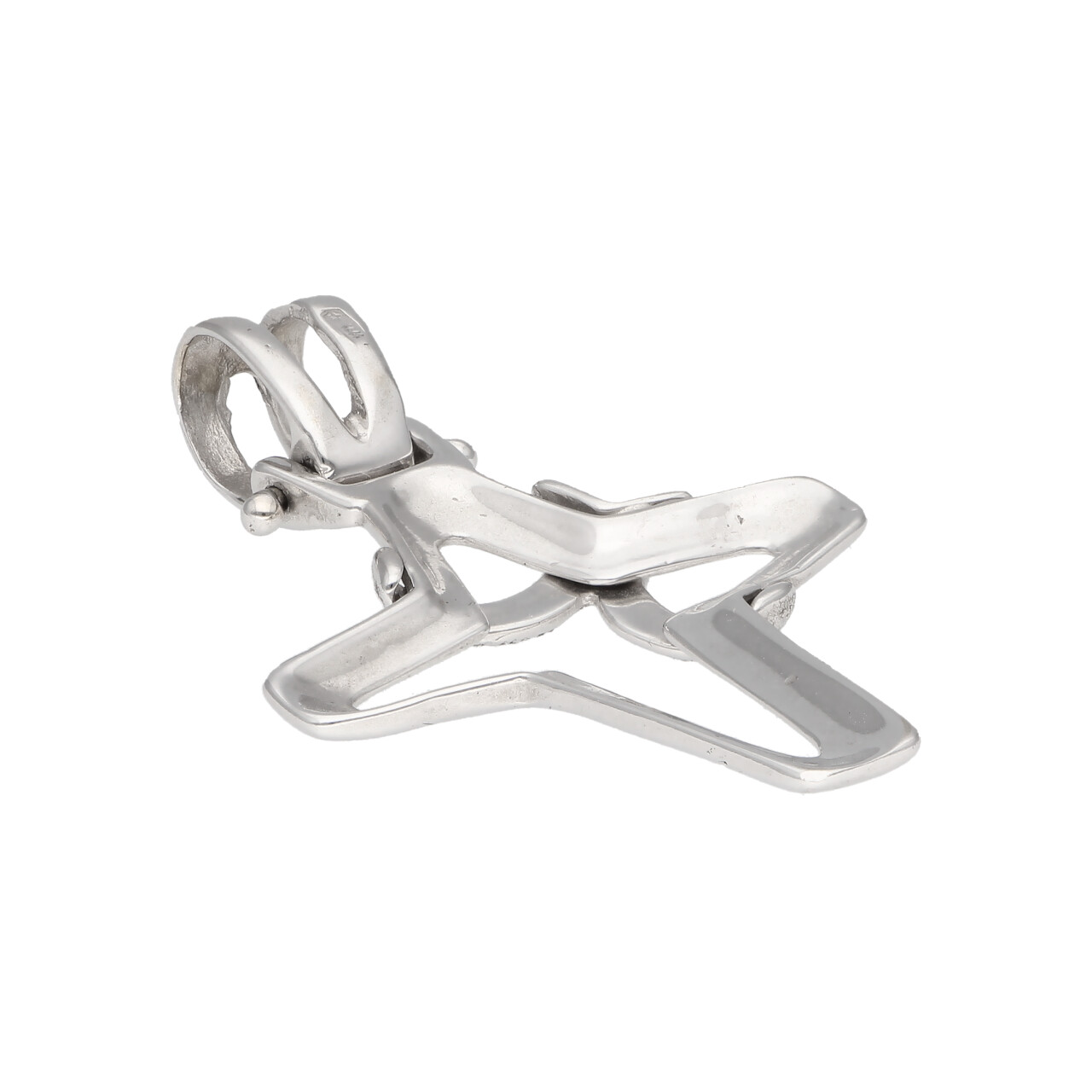 Croce stile moderno in oro bianco_3