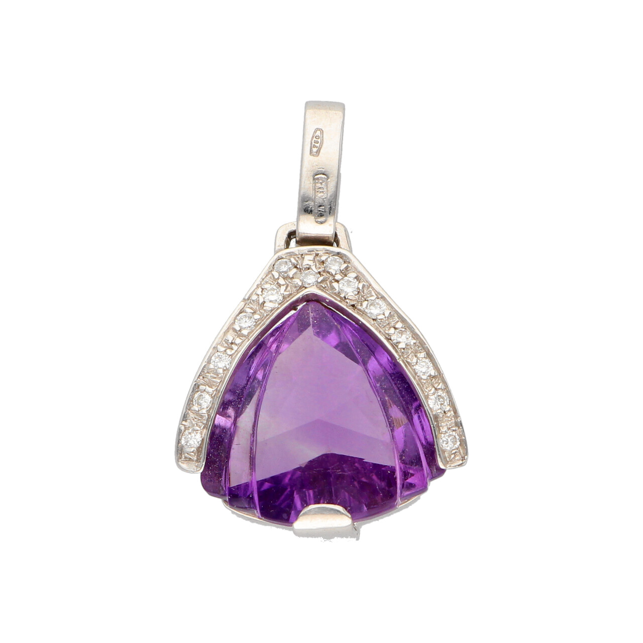 Ciondolo oro bianco con ametista e diamanti_1