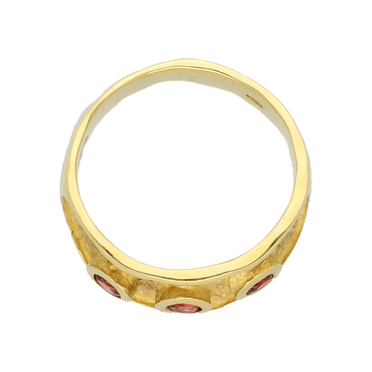 Anello lavorato oro giallo con tre rubini_3