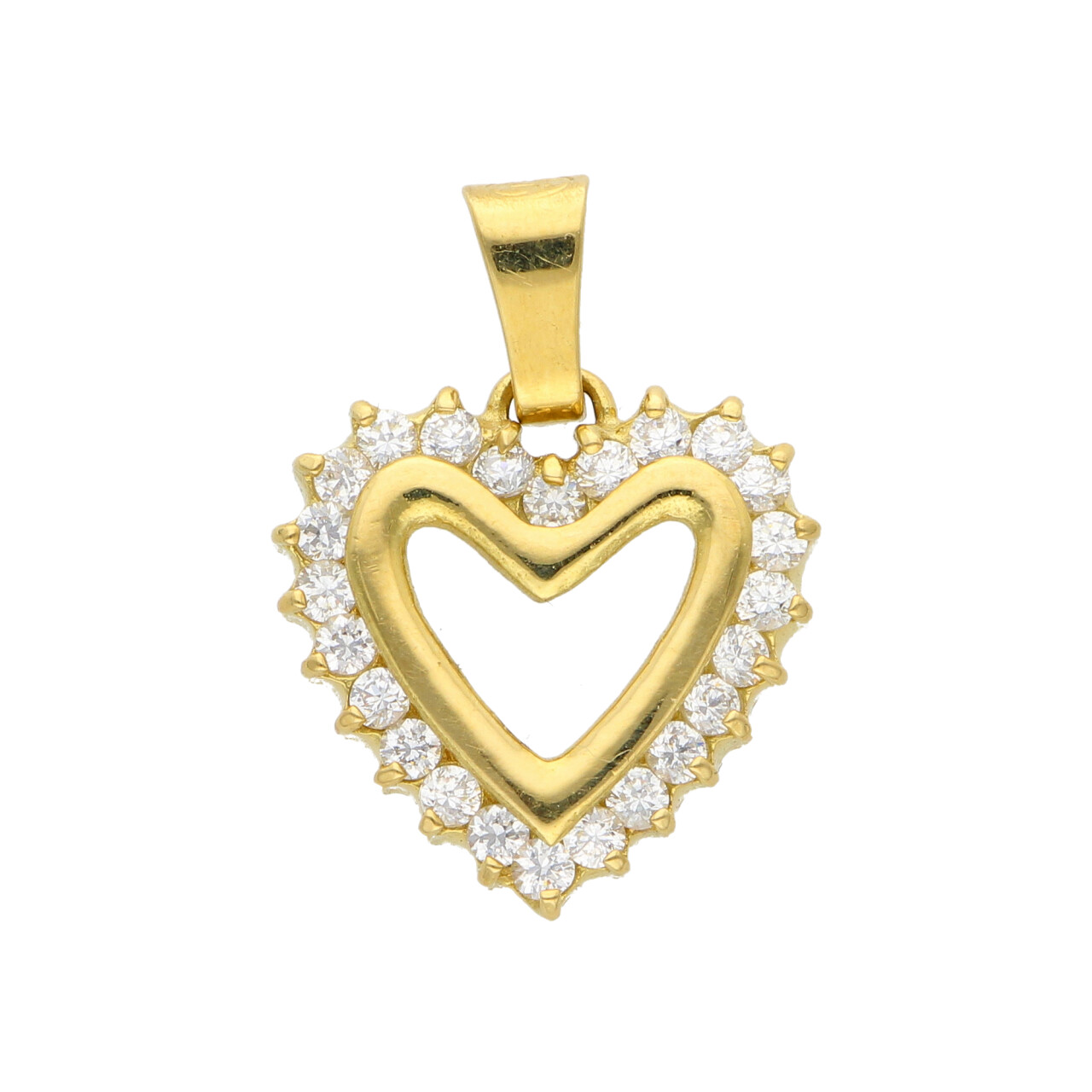 Ciondolo cuore oro giallo con zirconi_1