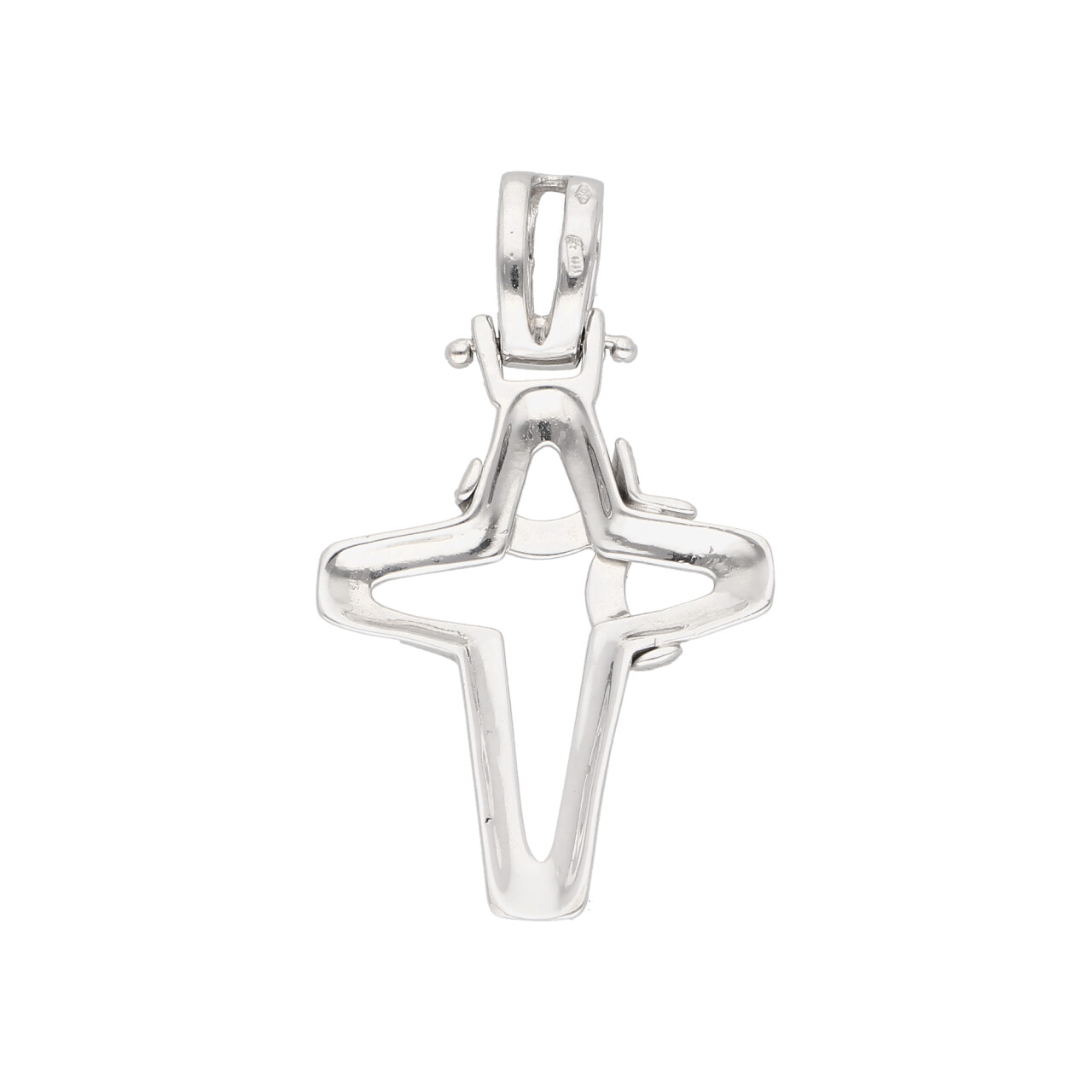 Croce stile moderno in oro bianco_4