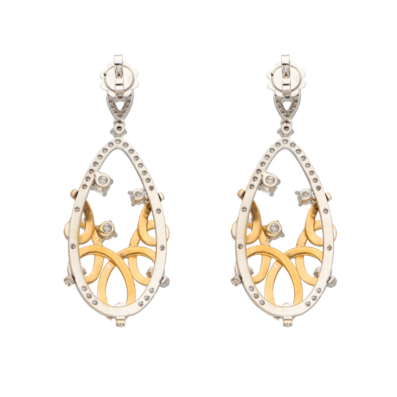 Orecchini pendenti oro bianco e rosa con diamanti 3,06 ct._3