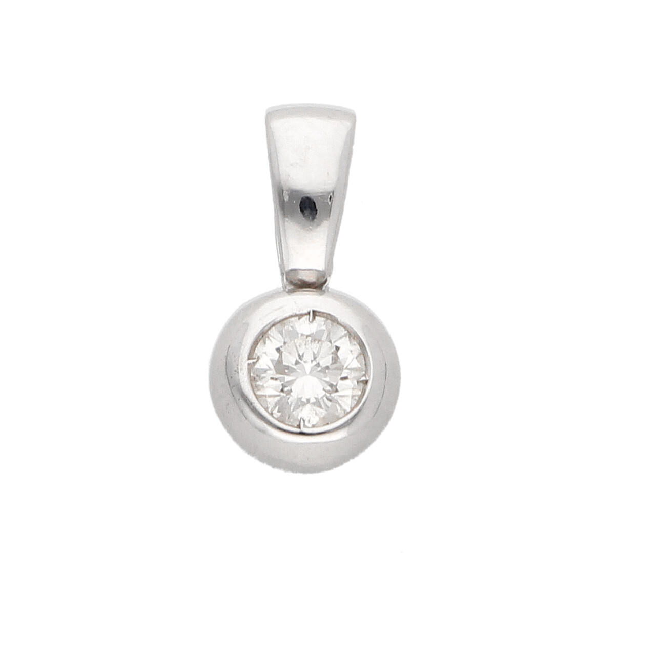 Ciondolo punto luce diamante in oro bianco_1