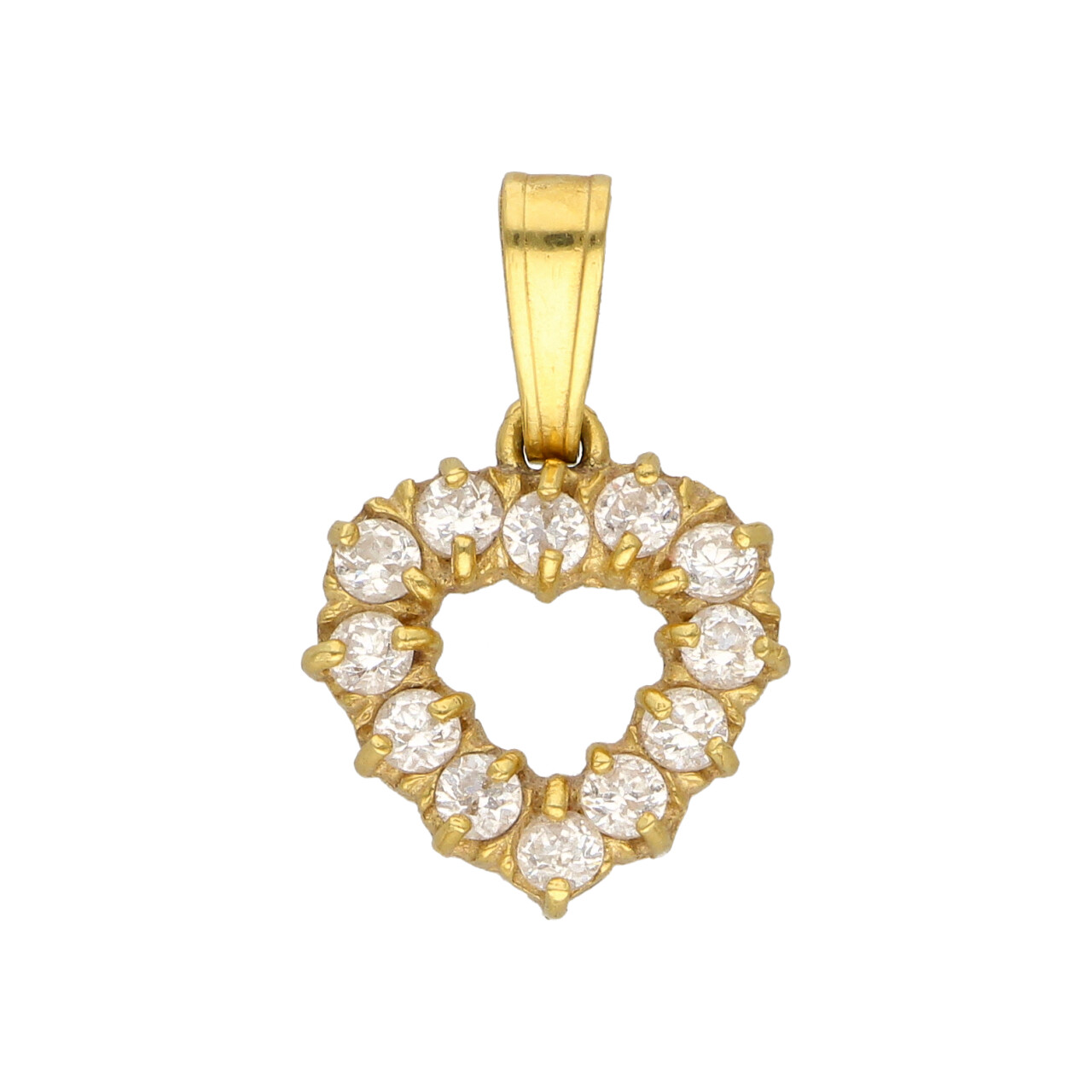 Ciondolo cuore oro giallo con zirconi_1