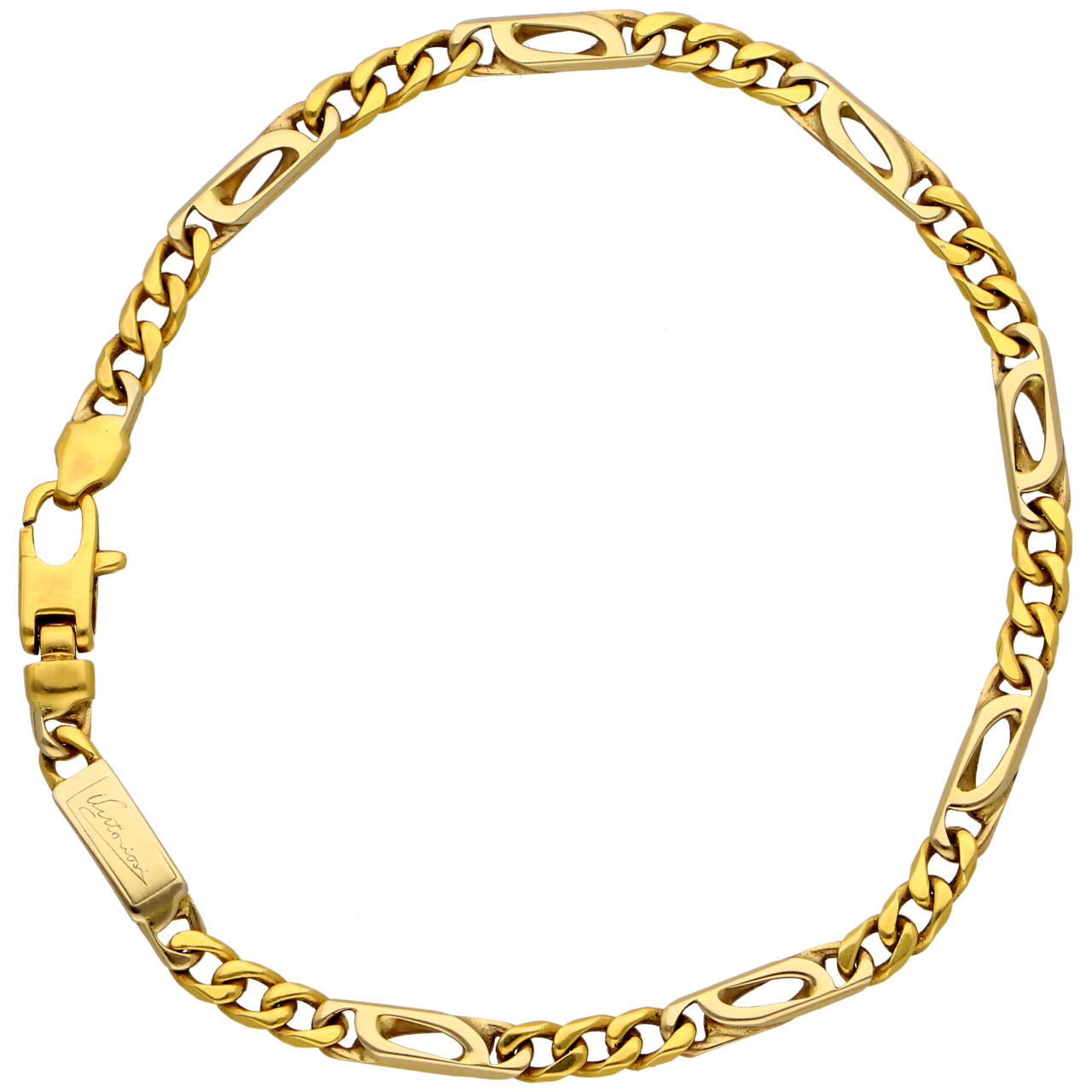 Bracciale 2 ori maglia piena 3+1_1