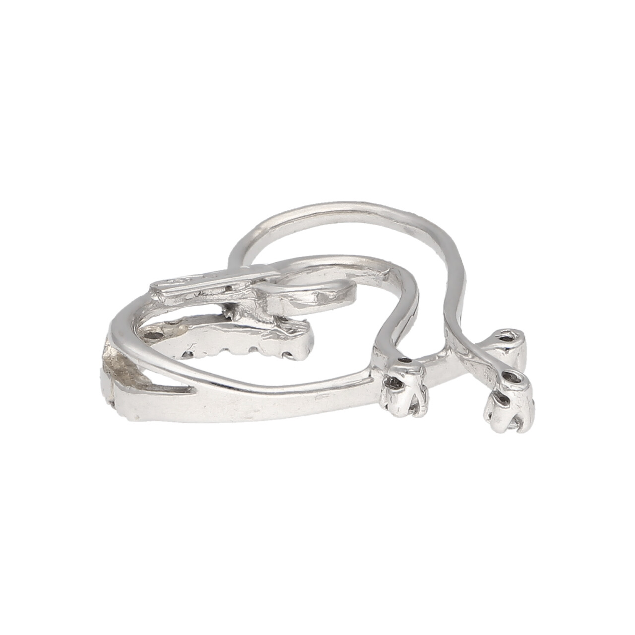 Ciondolo cuore in oro bianco stilizzato con zirconi_3