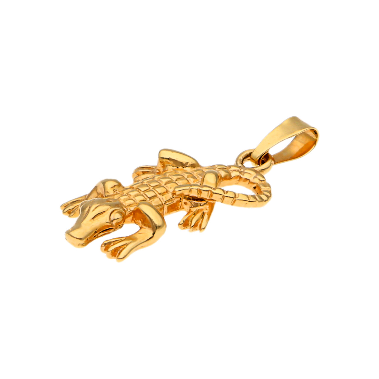 Ciondolo coccodrillo oro giallo_2