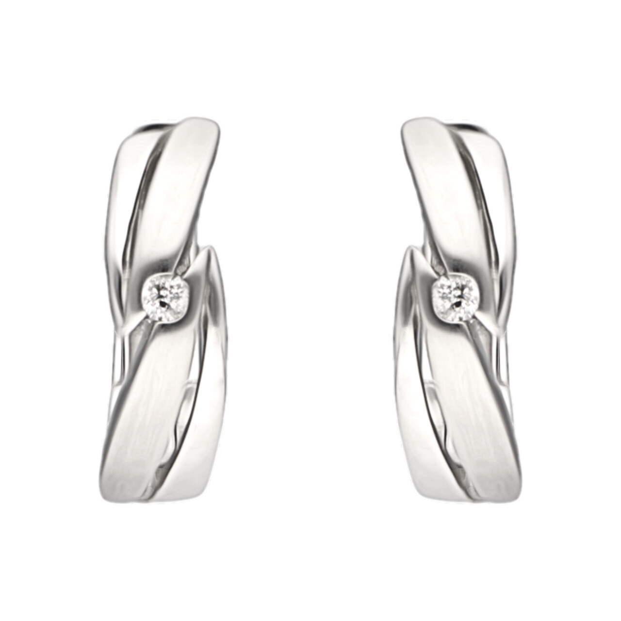 Orecchini oro bianco con diamanti 0,06 ct._1