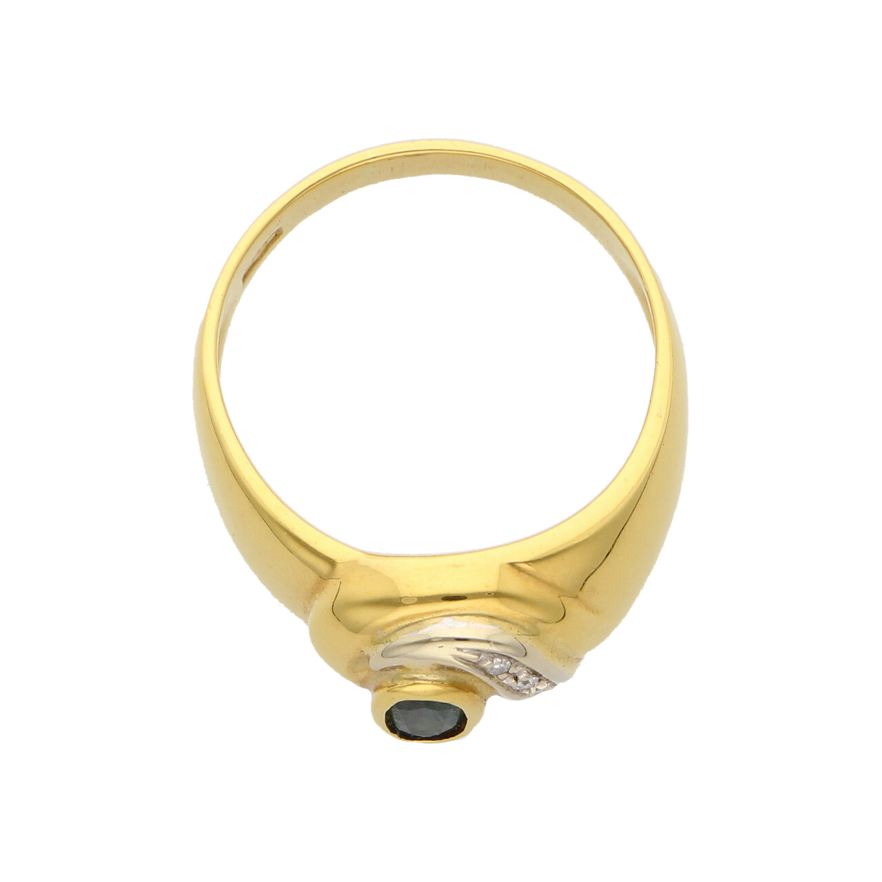 Anello oro giallo con diamanti e zaffiro_2