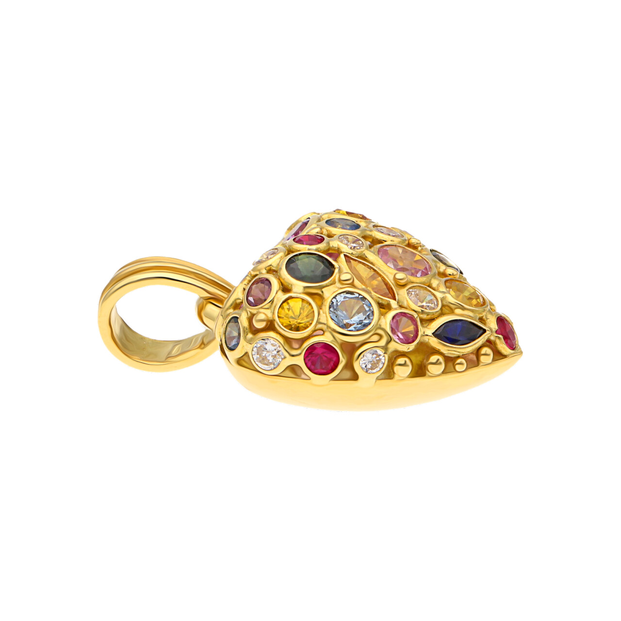 Ciondolo oro giallo lavorato con quarzi e zirconi_2