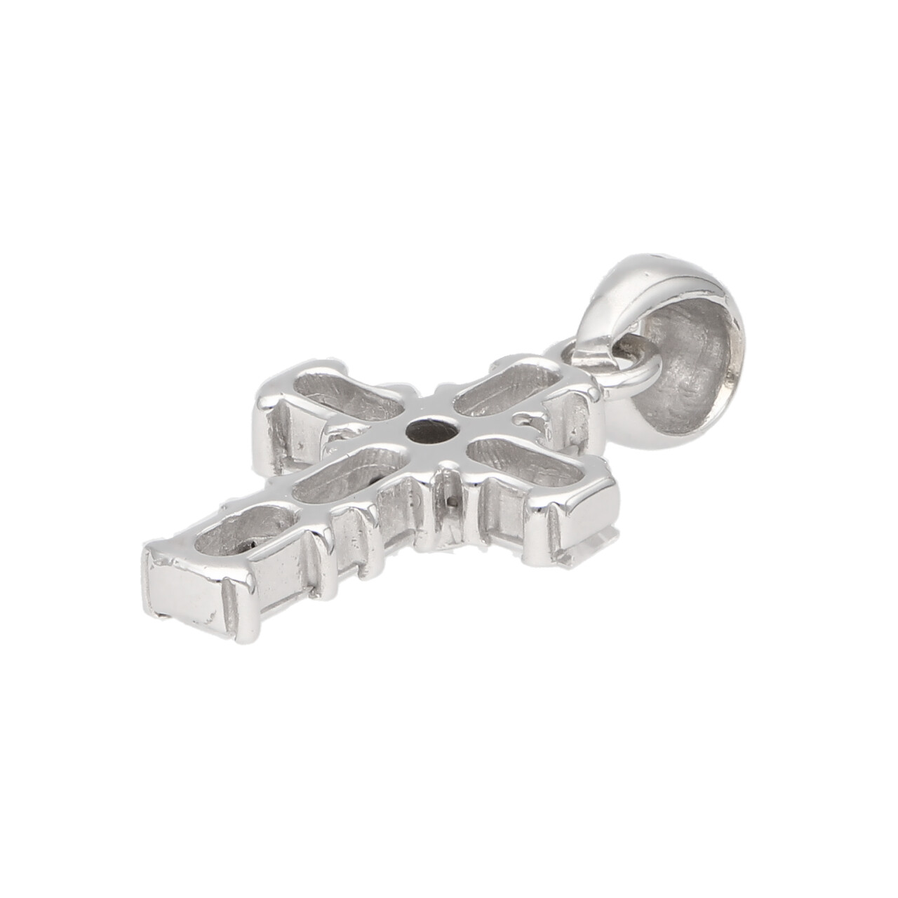 Ciondolo croce oro bianco con zirconi_4