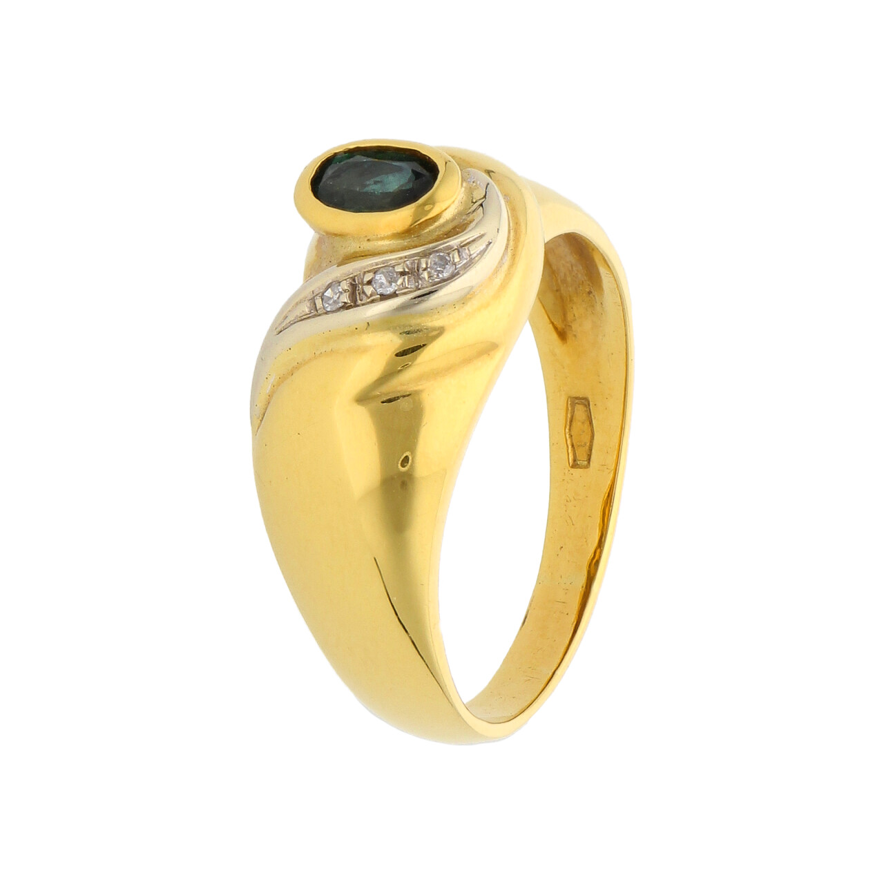 Anello oro giallo con diamanti e zaffiro_4