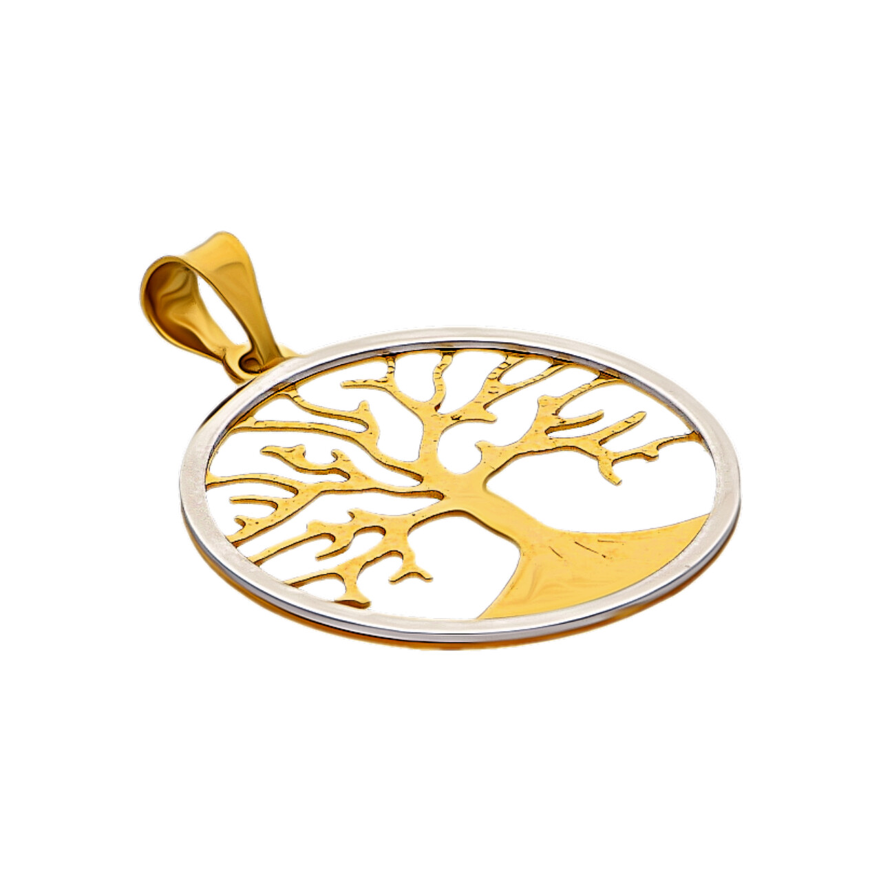 Ciondolo albero della vita oro giallo e bianco_2