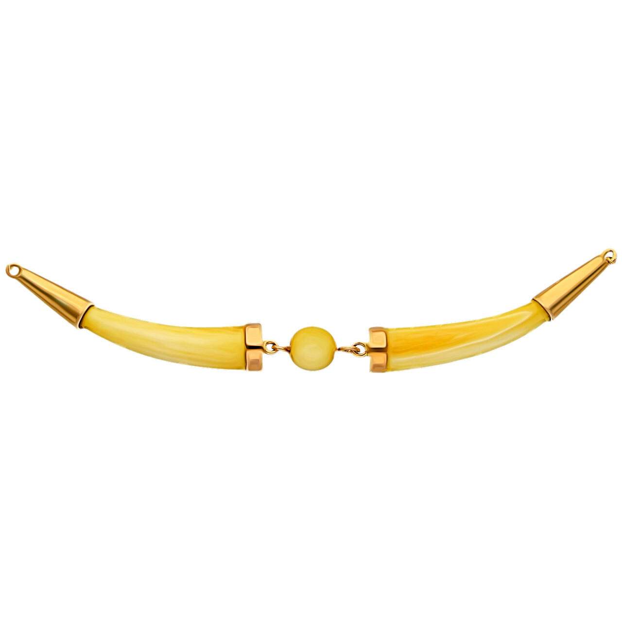 Collana oro giallo con inserti in avorio_3