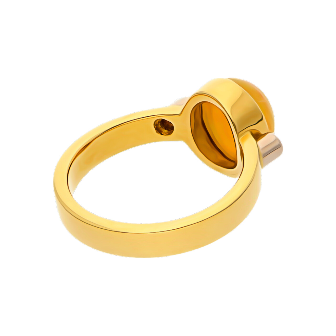 Anello due ori artigianale con opale e diamanti_3