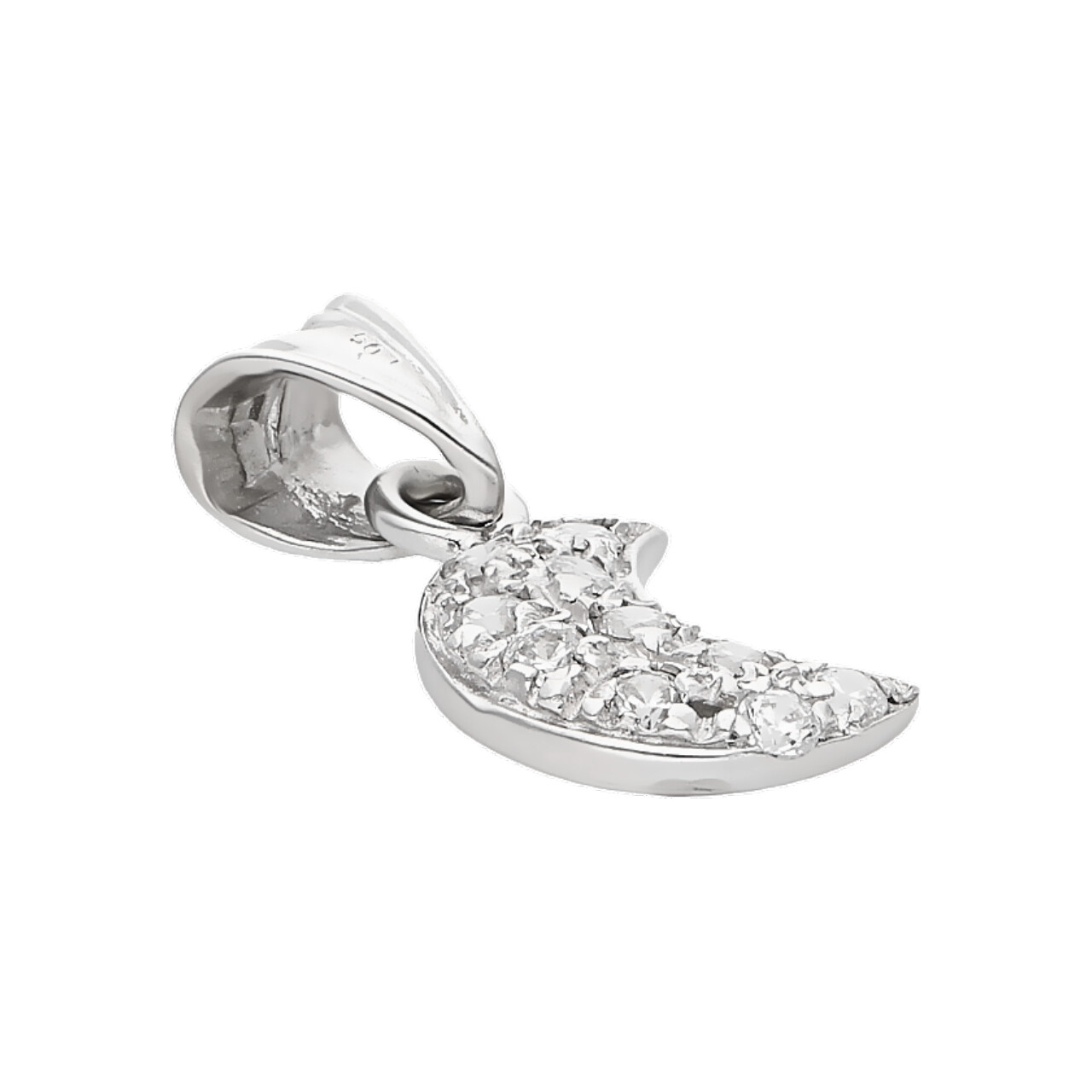 Ciondolo luna oro bianco con zirconi_2