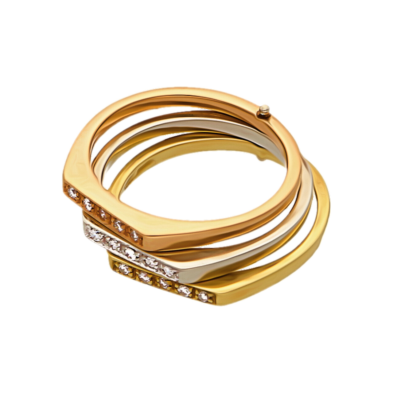 Anello tre ori con diamantini_2