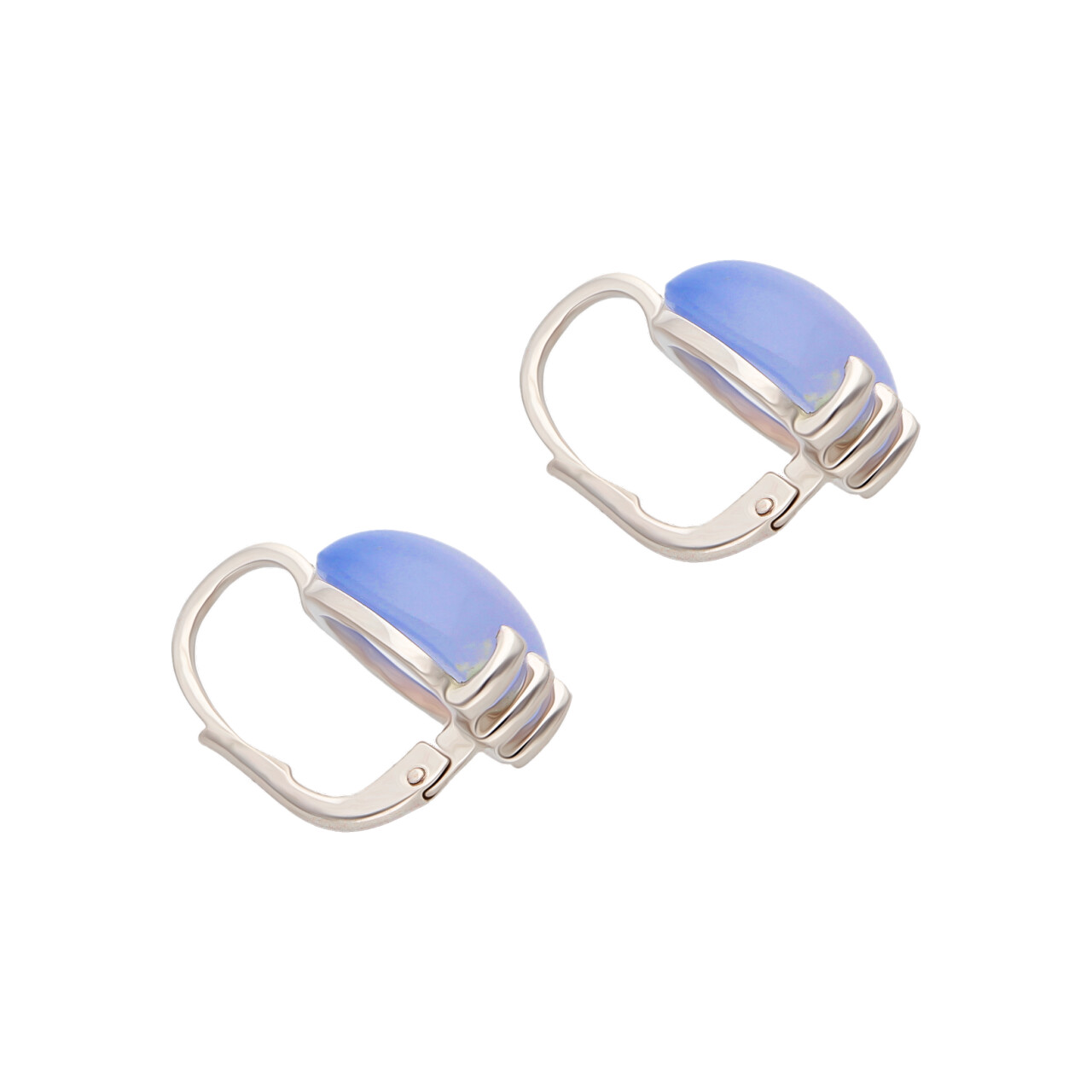 Orecchini oro bianco con pietra lilla_3