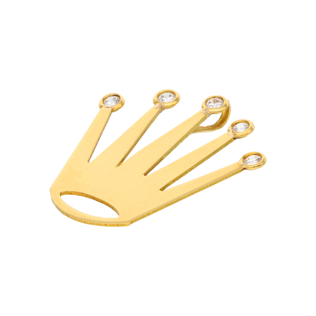 Ciondolo corona oro giallo con zirconi_2