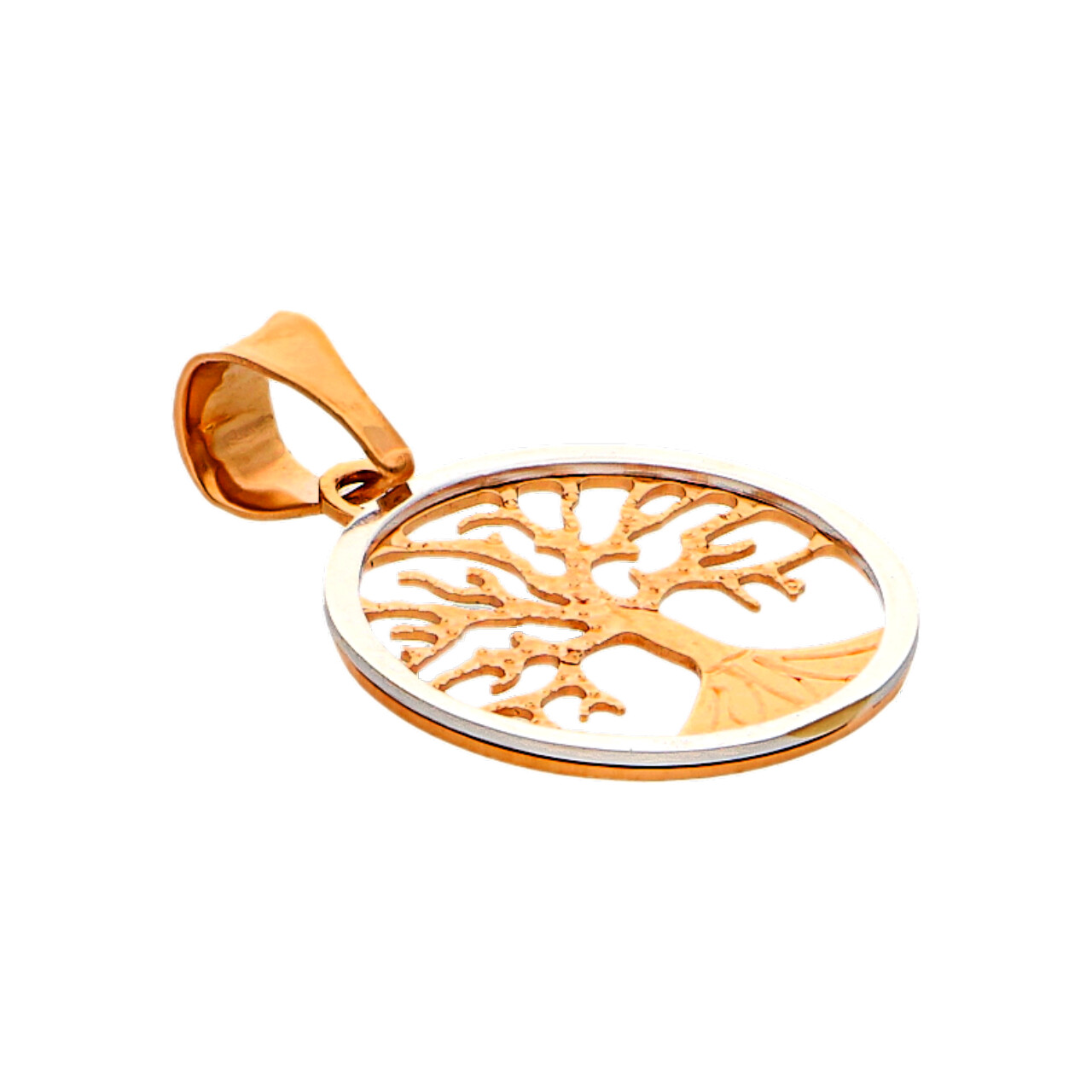 Ciondolo albero della vita oro rosa e bianco_2