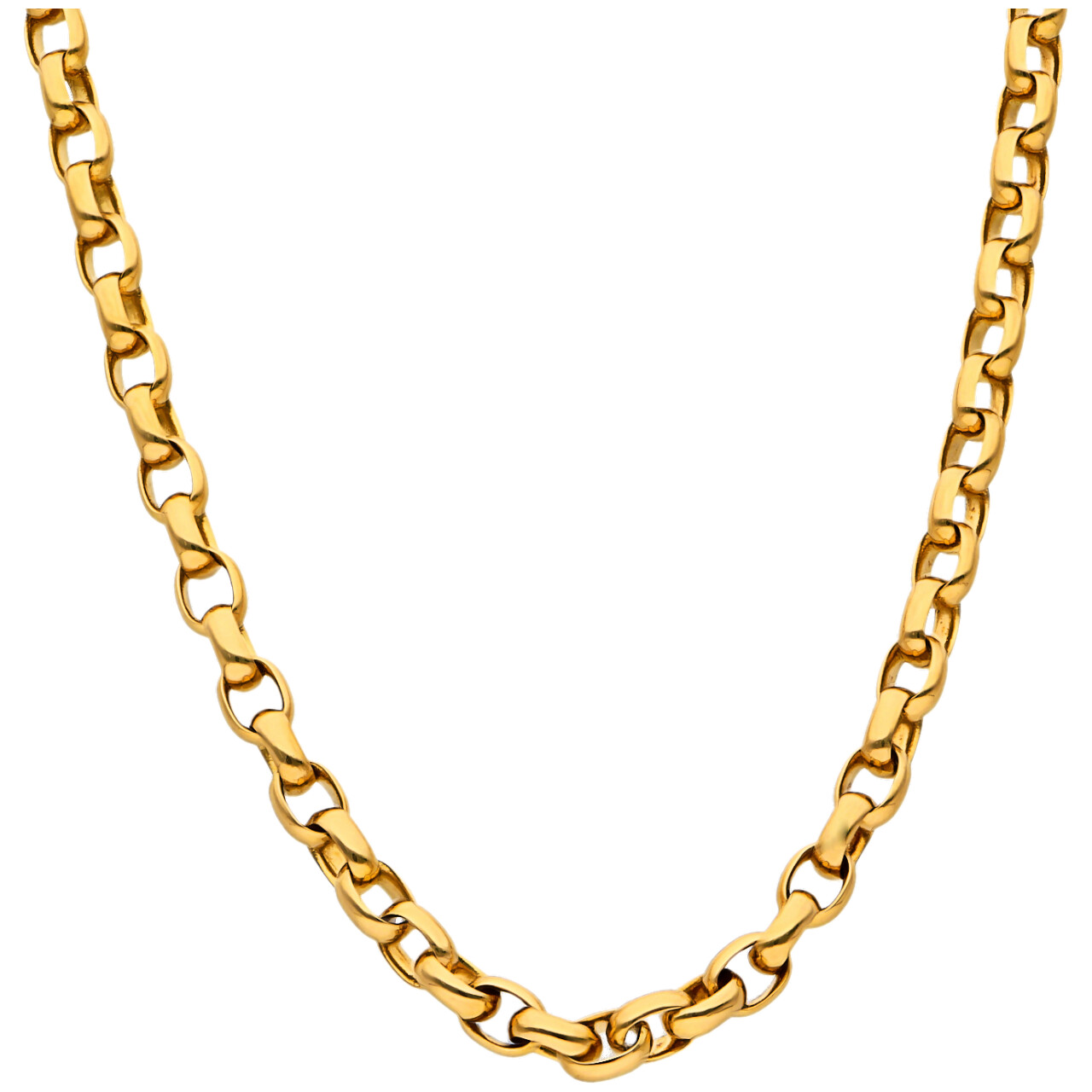 Halskette aus Gelbgold-Rolò-Gliedern mit Brillant-Diamanten