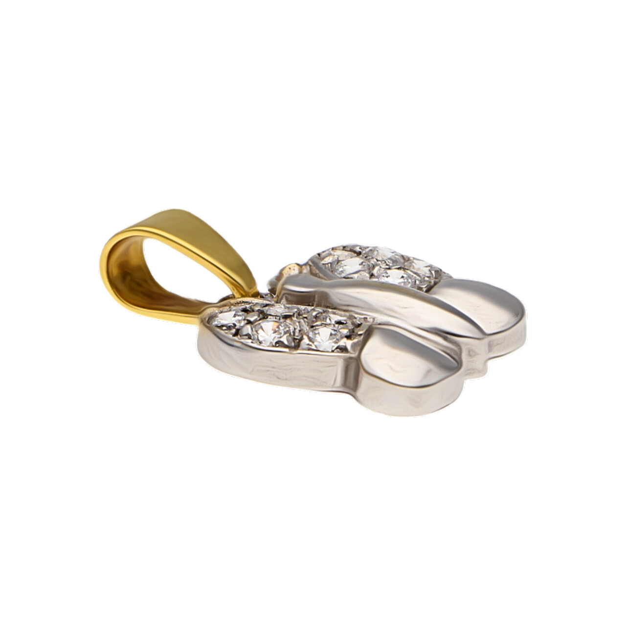 Ciondolo farfalla due ori con zirconi_2