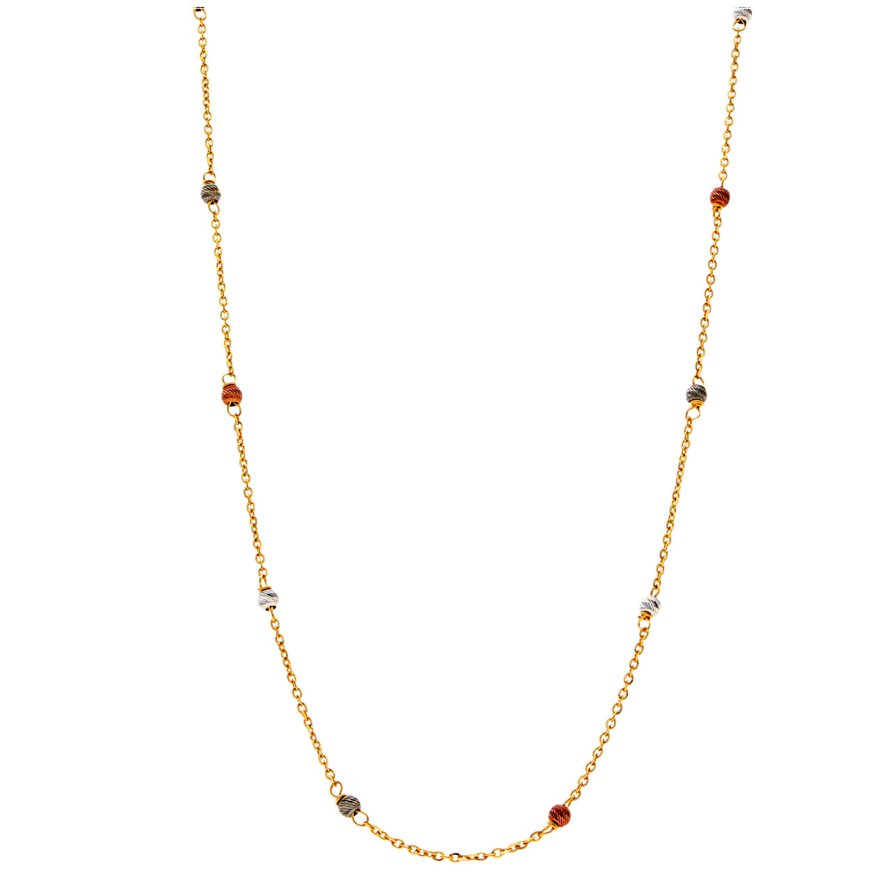 Goldkette mit diamantierten Kugeln