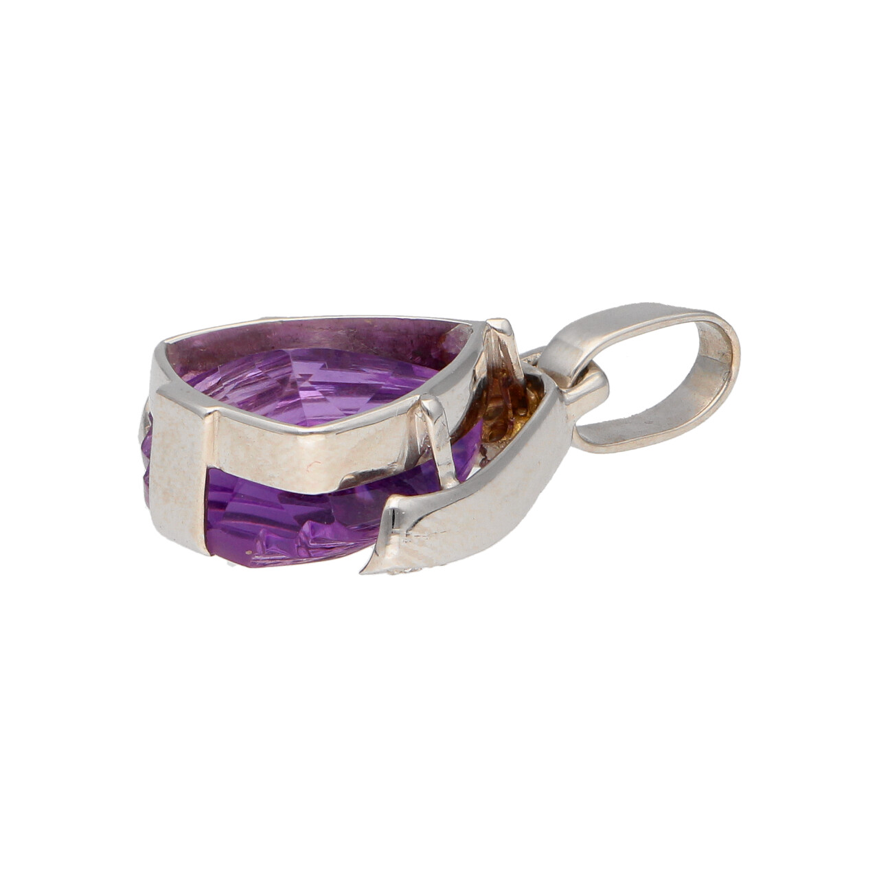 Ciondolo oro bianco con ametista e diamanti_4