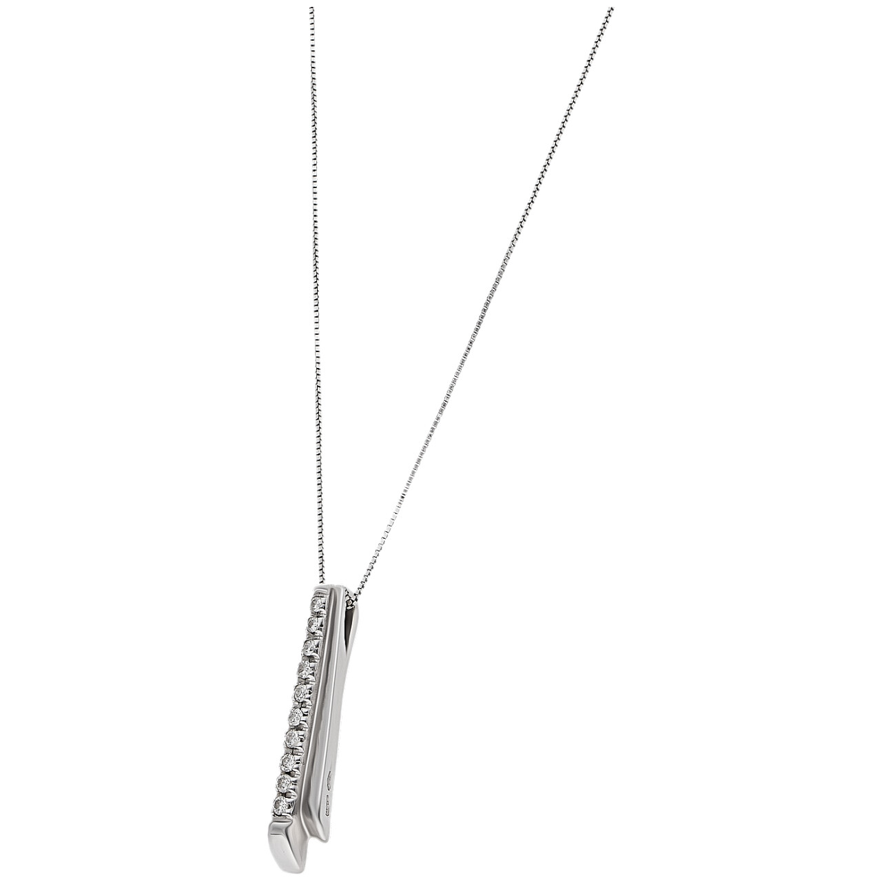 Collana in oro bianco con pendente diamanti_2
