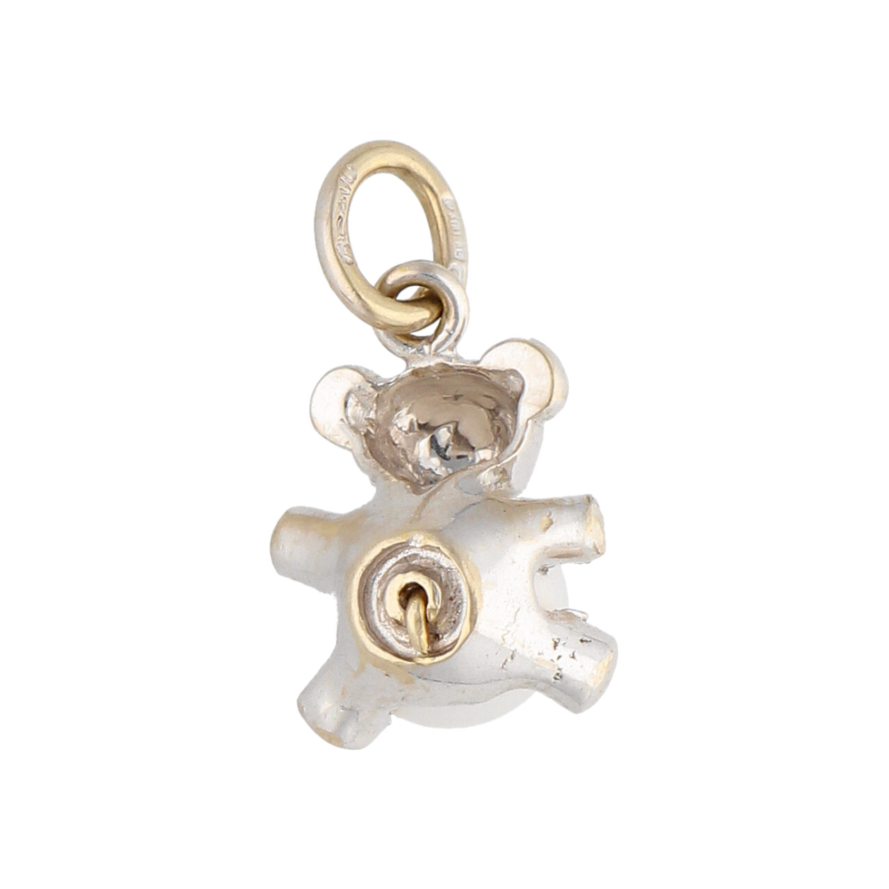 Ciondolo orsetto oro bianco con perla_3