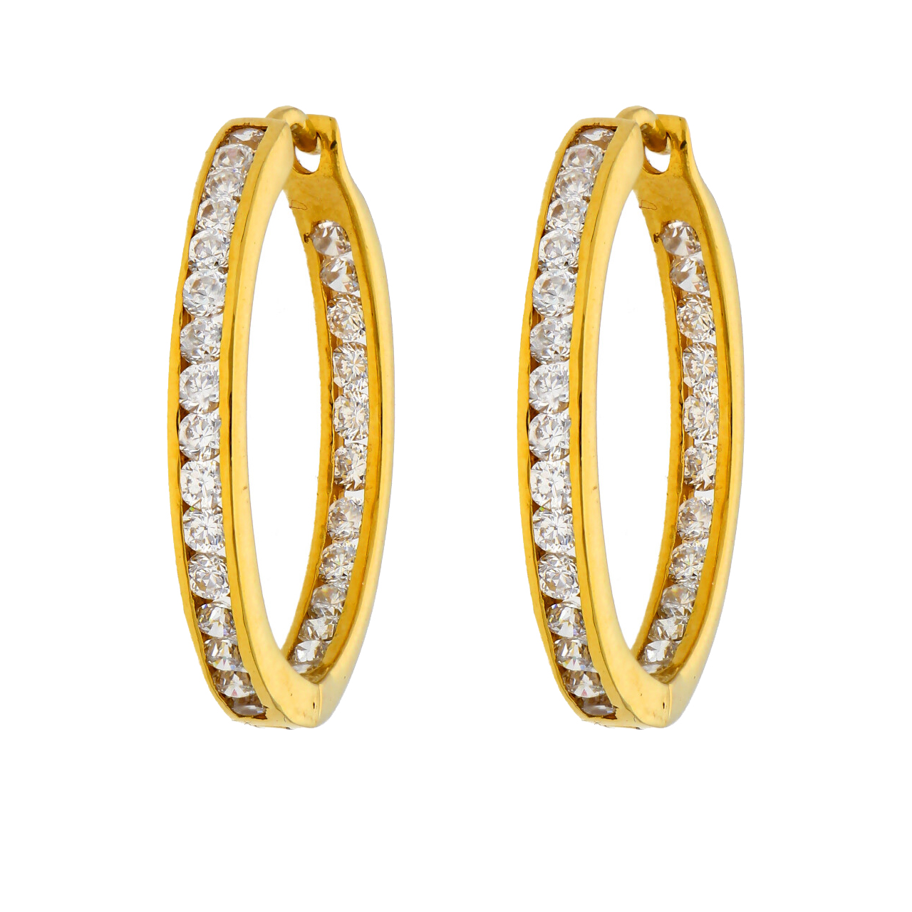 Orecchini cerchio oro giallo con zirconi_1