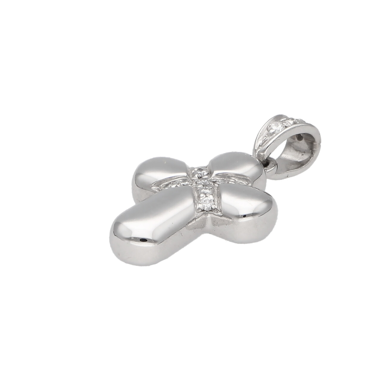 Croce oro bianco con diamanti 0,14 ct._2