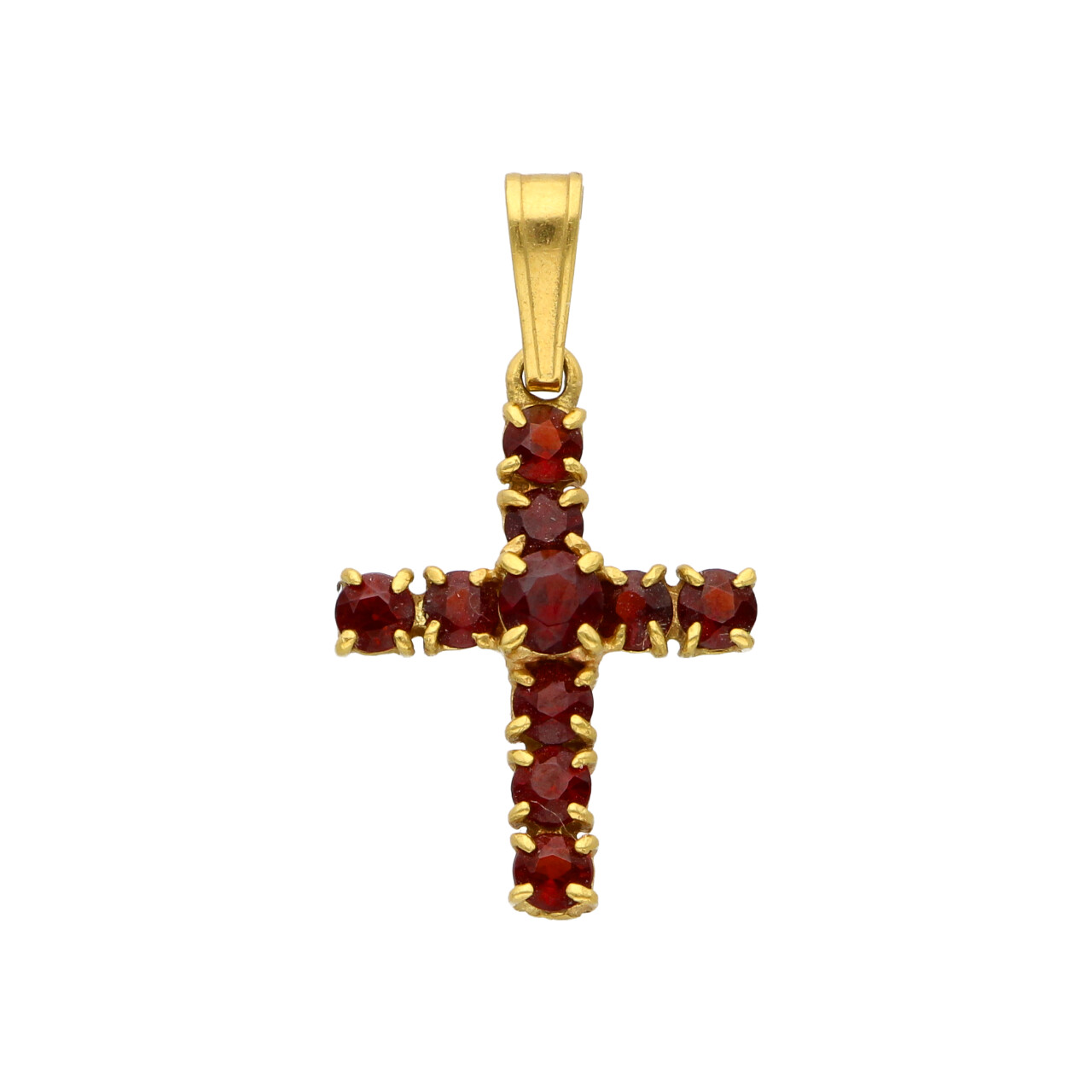 Croce oro giallo con granati_1