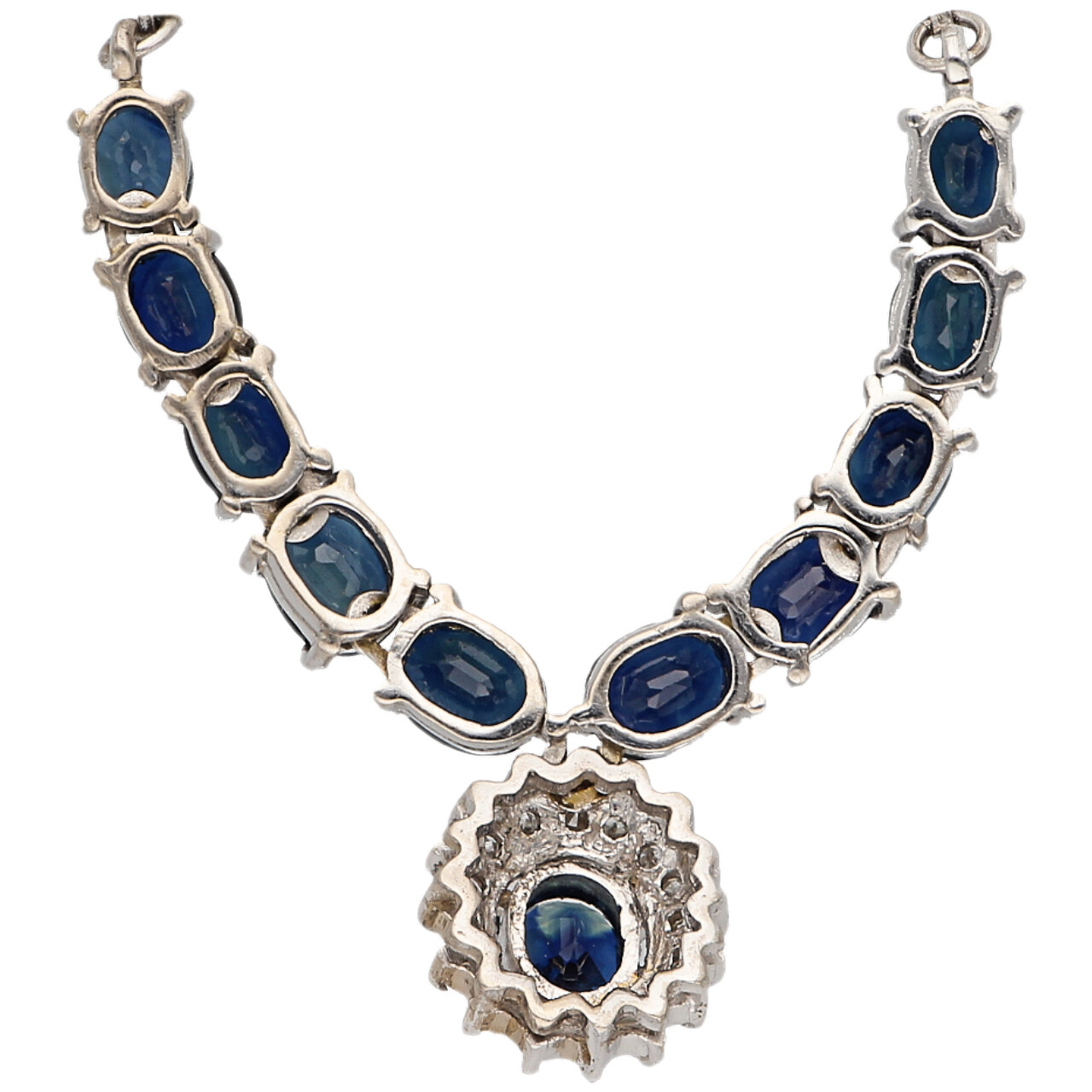 Collier reale oro bianco con zaffiri e diamanti_5