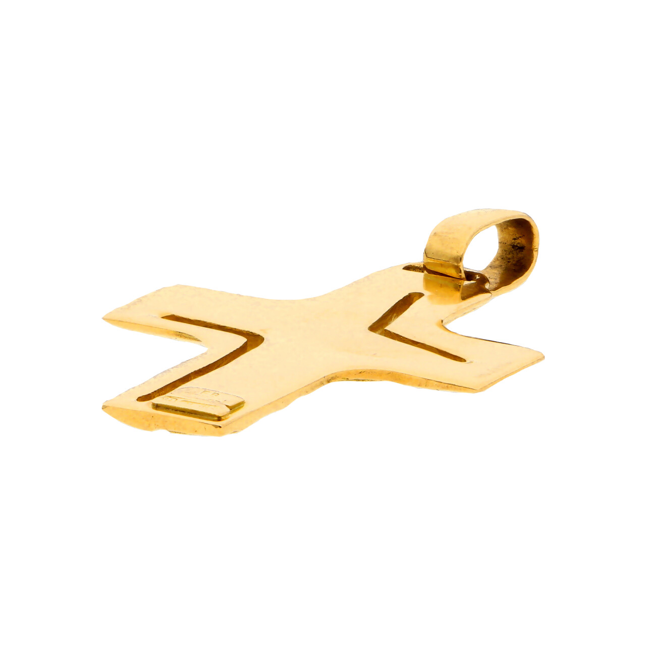 Ciondolo croce lavorata oro giallo_4