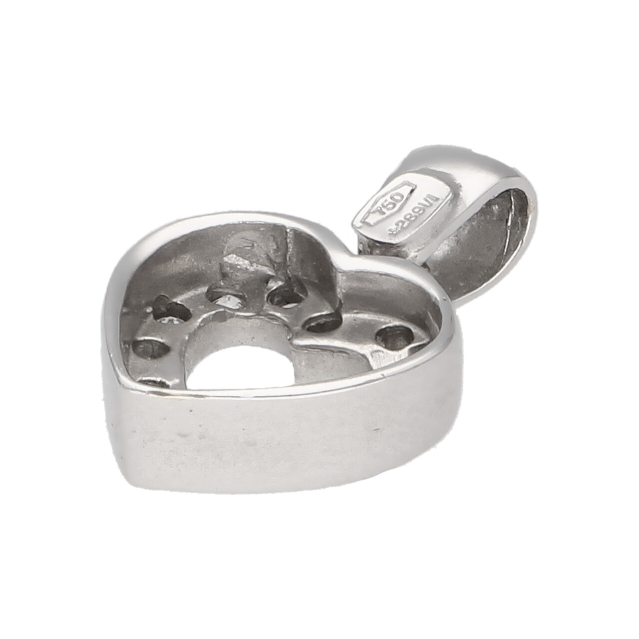 Ciondolo cuore in oro bianco con zirconi_3