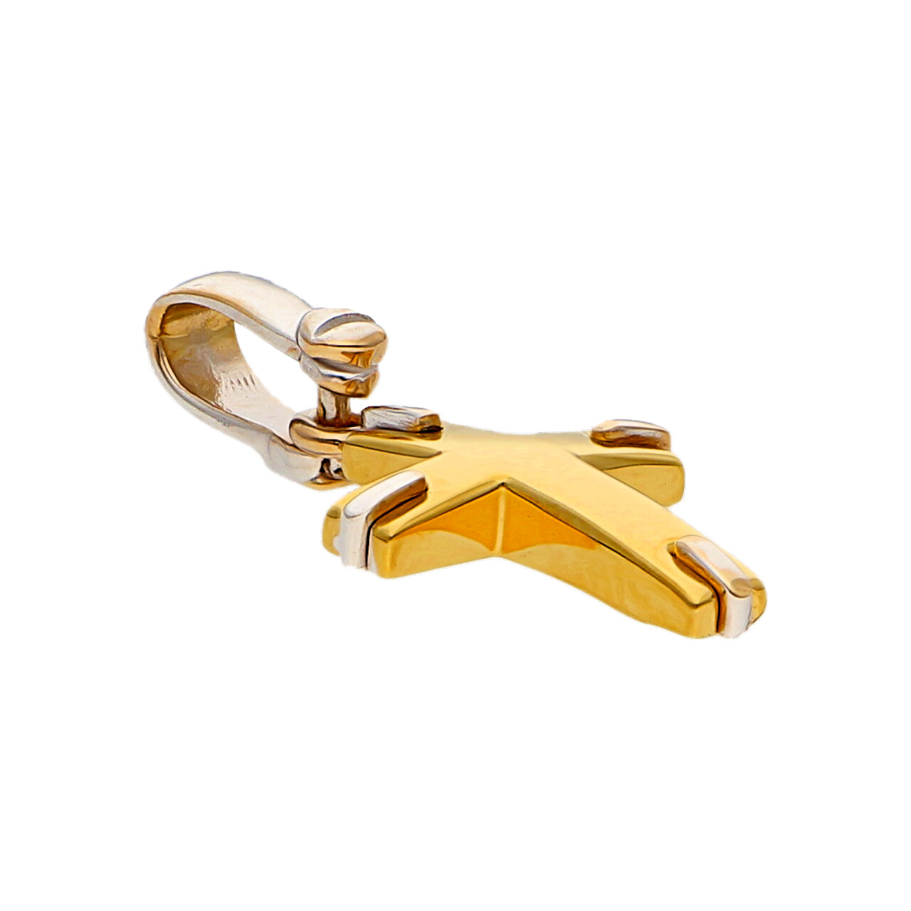 Croce oro giallo e bianco moderna_2