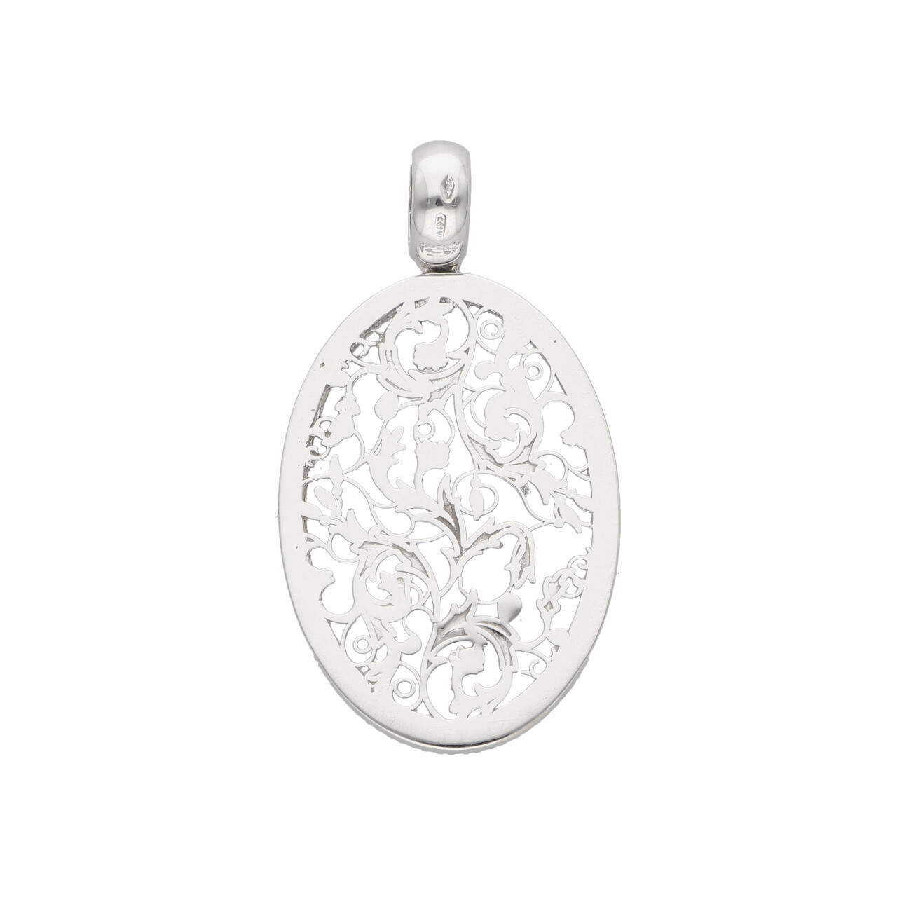 Ciondolo floreale oro bianco con zirconi_4